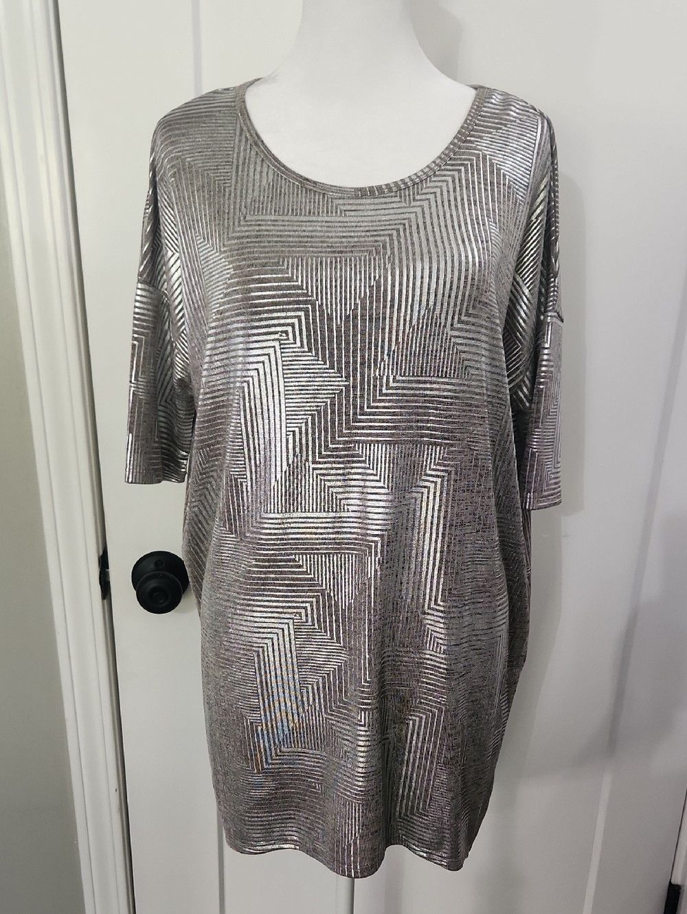 Irma Women's Metallic Silver Tunic Top BUNDLE DEALS
